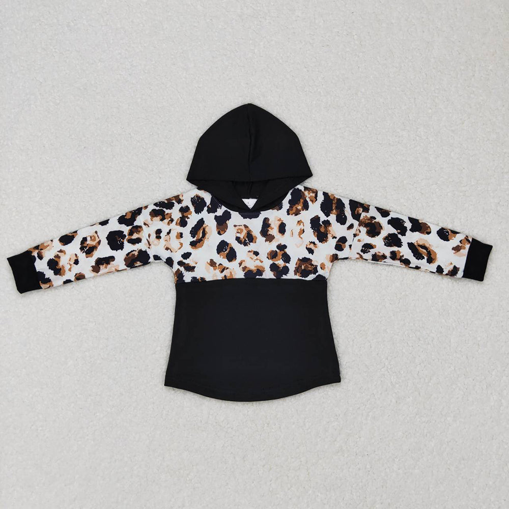 Baby Kids Leopard Hooded Long Sleeve Shirts Tops