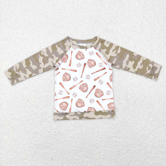 Baby Boys Baseball Long Sleeve Camo Tops Tee Shirts