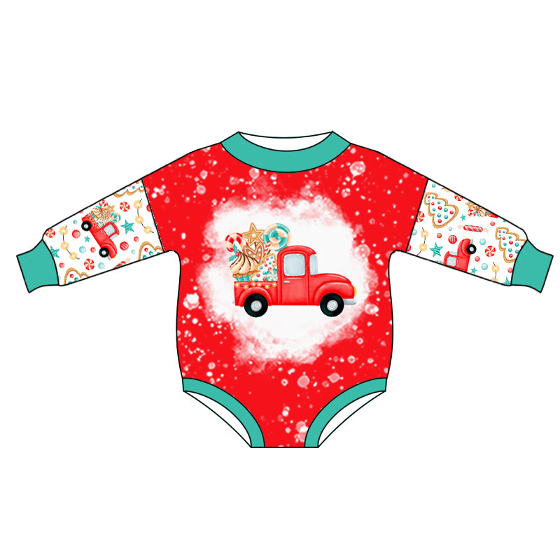 Baby Girls Christmas Car Tree Long Sleeve Rompers preorder(moq 5)