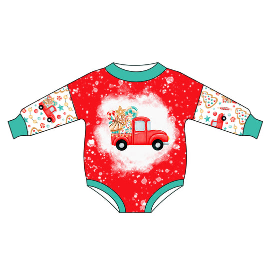 Baby Girls Christmas Car Tree Long Sleeve Rompers preorder(moq 5)