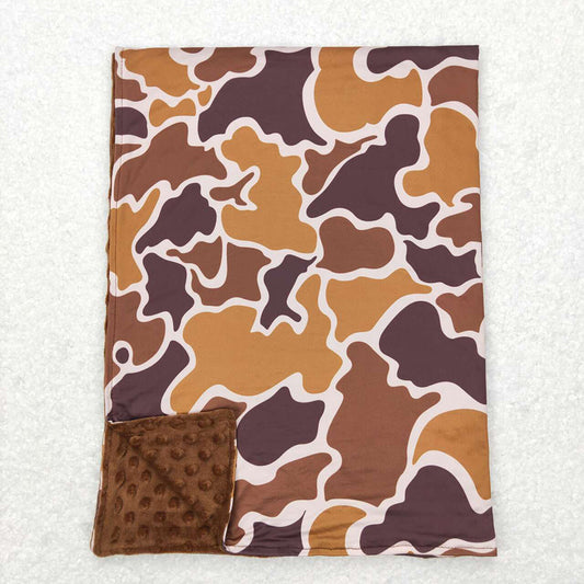 Baby Kids Brown Camo Minky Blankets