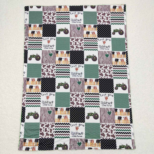 Baby Kids Farm Tractors Minky Blankets