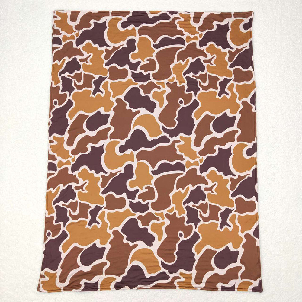 Baby Kids Brown Camo Minky Blankets