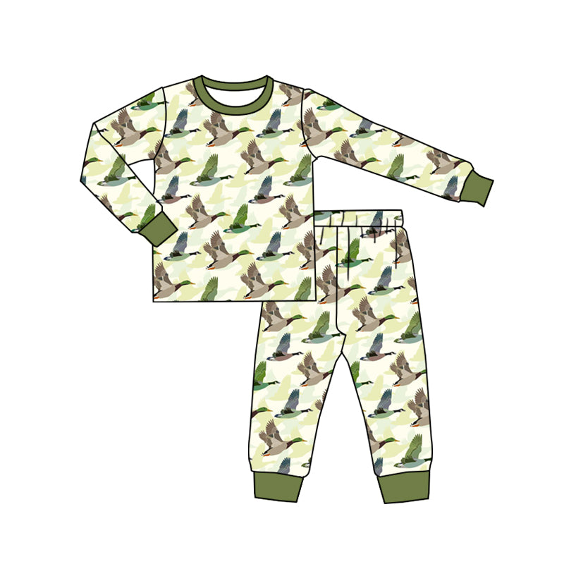 Baby Boys Duck Camo Long Sleeve Top Pants Pajamas Sets preorder(moq 5)