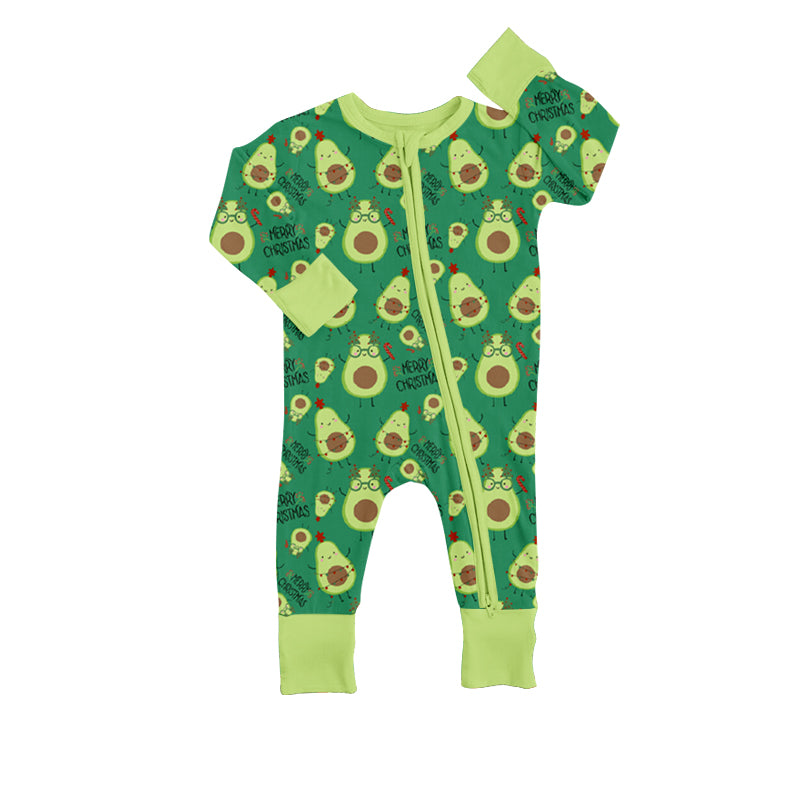 Baby Infant Kids Acocado Long Sleeve Zip Rompers preorder(moq 5)