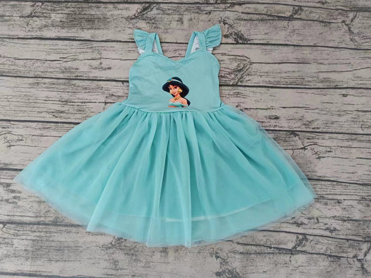 Baby Girls Princess Flutter Sleeve Knee Length Tutu Dresses preorder(moq 5)