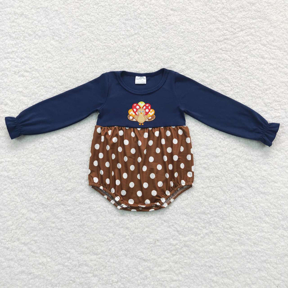 Baby Girls Thanksgiving Turkey Rompers