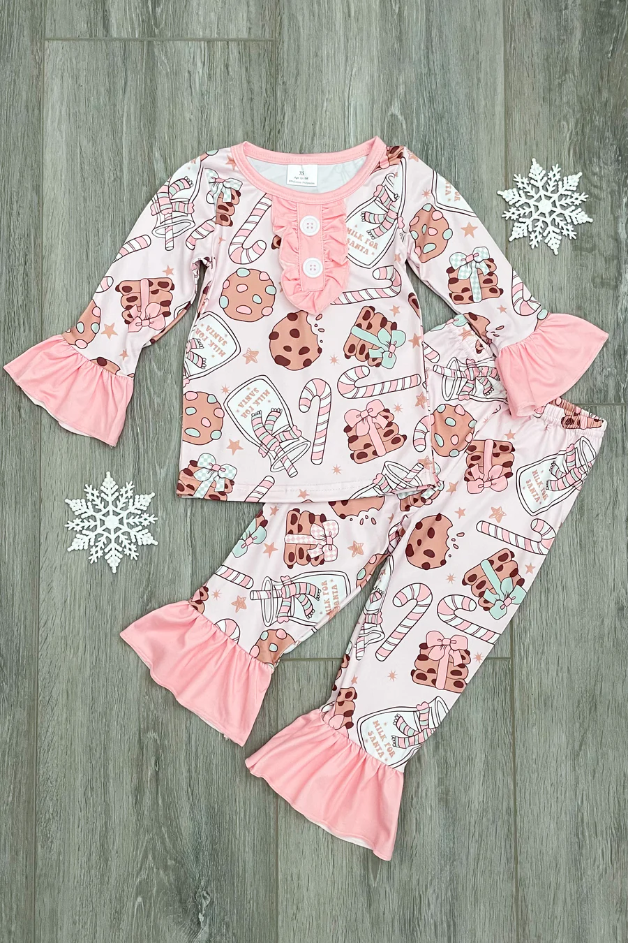 Baby Girls Pink Cookie Candy Pants Pajamas Clothes Sets