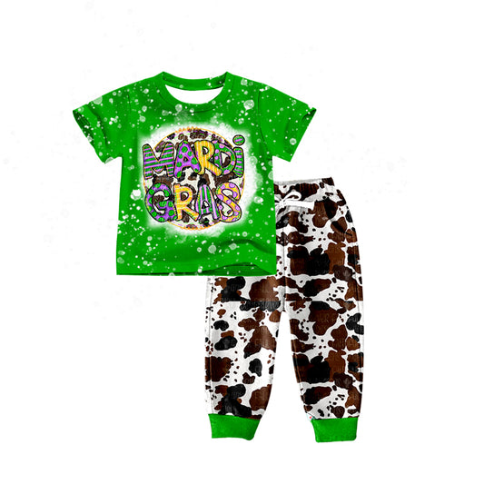 Baby Boys Mardi Gras Top Cow Pants Sets Preorder(moq 5)