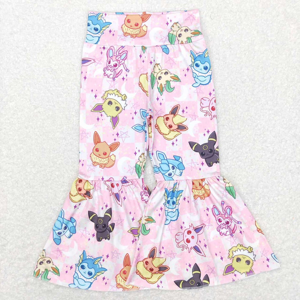 Baby Girls Pink Animal Cat Flare Bell Bottom Pants