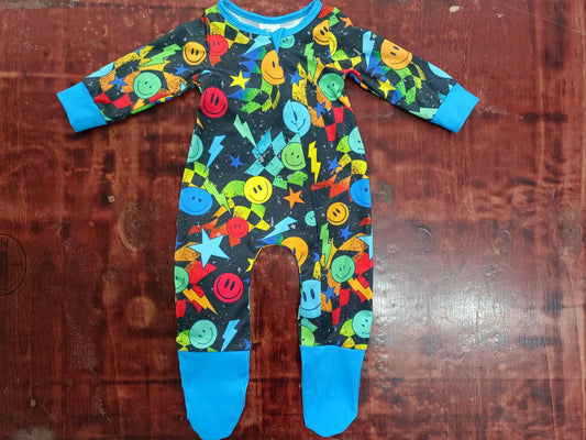 Baby Infant Boys Western Smile Zip Rompers preorder(moq 5)