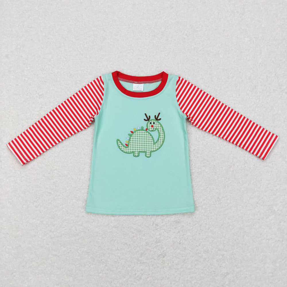 Baby Boys Christmas Dinosaur Long Sleeve Tee Shirts Tops