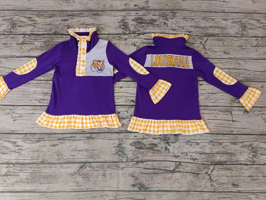 Baby Girls Team Purple Tiger Pullover Shirt Tee Shirts preorder(moq 5)