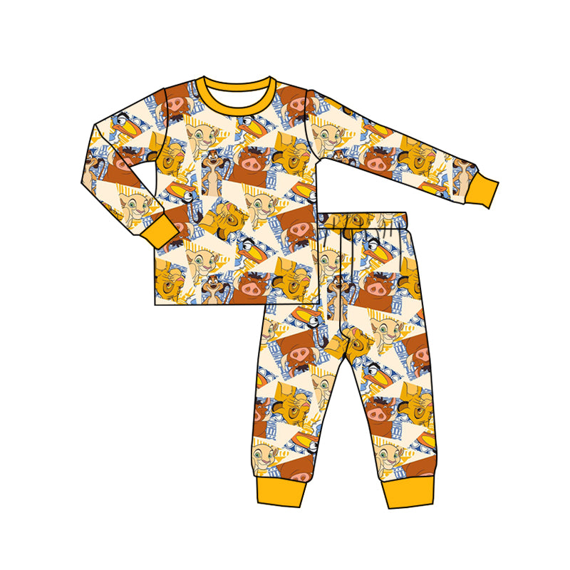 Baby Boys Cartoon Lion Shirts Top Pants Pajamas Clothes Sets preorder(moq 5)