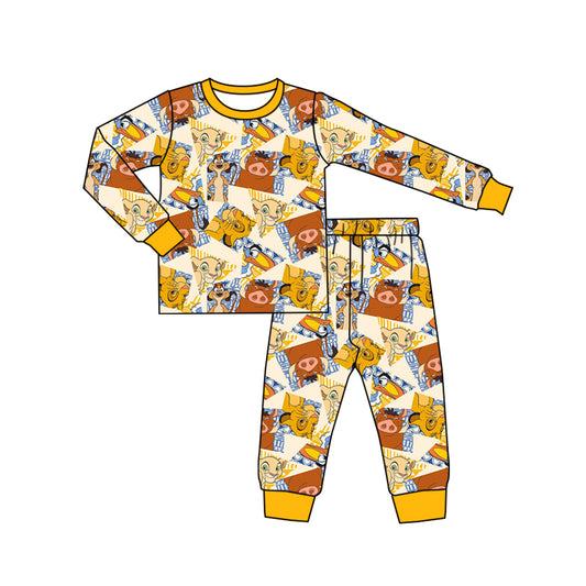 Baby Boys Cartoon Lion Shirts Top Pants Pajamas Clothes Sets preorder(moq 5)