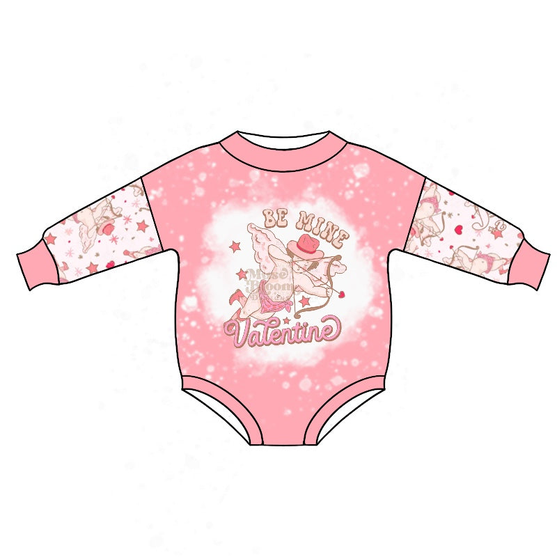 Baby Girls Valentines Be Mine Long Sleeve Rompers preorder(moq 5)