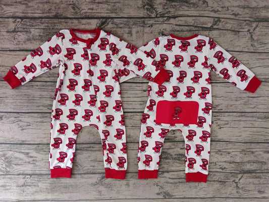 Baby Infant Boys Cartoon Team Red Zip Rompers preorder(moq 5)