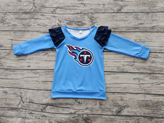 Baby Girls T Team Blue Ruffle Tee Shirts Tops preorder(MOQ 5)