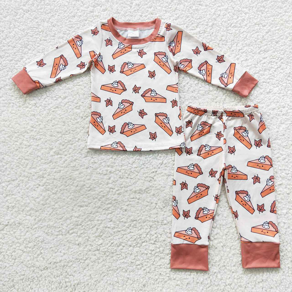 Baby Girls Thanksgiving Fall Pie Pajamas Clothes Sets