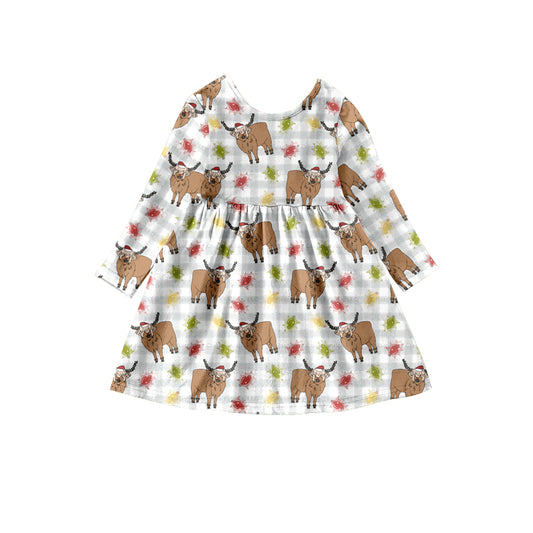 Baby Girls Christmas Cow A-Line Dresses preorder(moq 5)