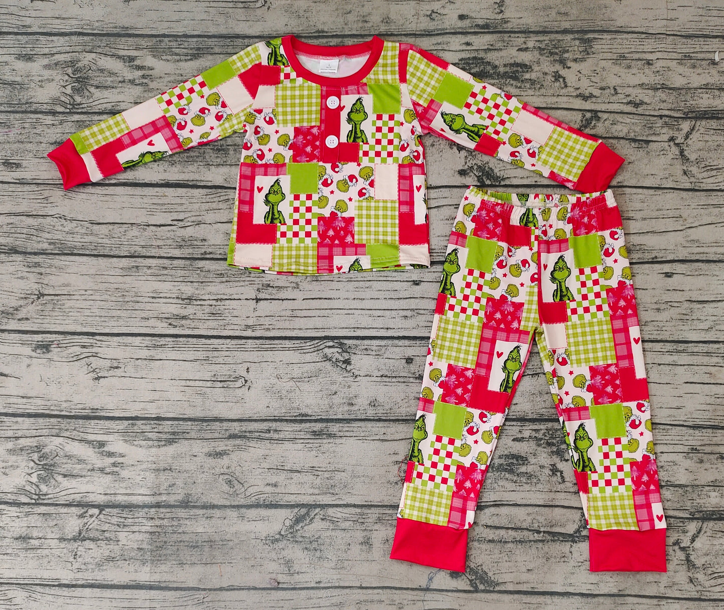 Baby Boys Christmas Green Red Tops Pants Pajamas Clothes Sets