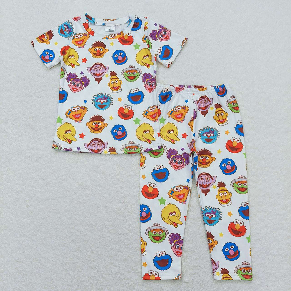 Baby Boys White Monster Cookie Shirt Pants Pajamas Clothes Sets