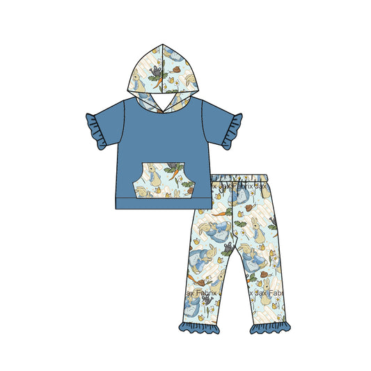 Baby Girls Easter Hooded Shirt Pants Clothing Sets Preorder(moq 5)
