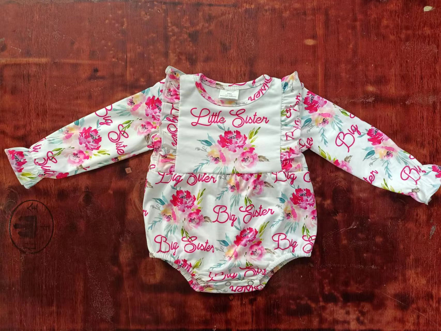 Baby Infant Girls Little Sister Flowers Rompers preorder(moq 5)