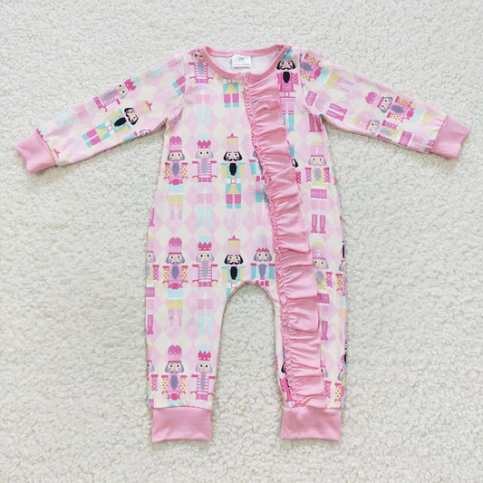 Baby Girls Soldier Christmas Zip Rompers