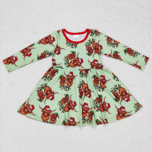 Baby Girls Western Highland Cows Christmas Twirl Dresses