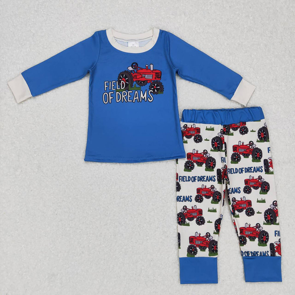 Baby Boys Farm Tractor Tops Pants Pajamas Clothes Sets