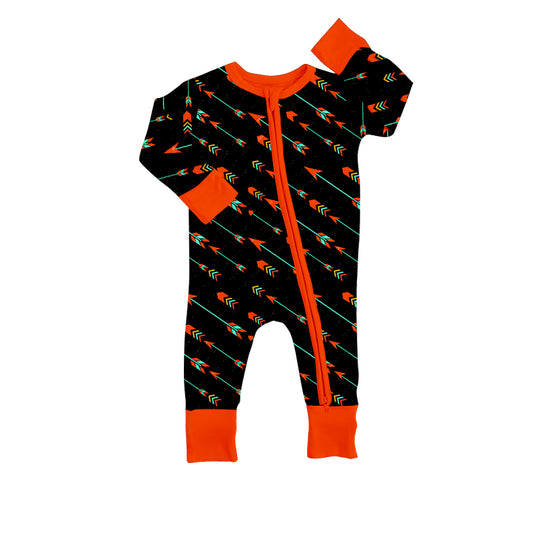 Baby Boys Black Arrow Valenitnes Long Sleeve Zip Rompers preorder(moq 5)