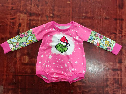 Baby Infant Girls Christmas Pink Frog Rompers preorder(moq 5)