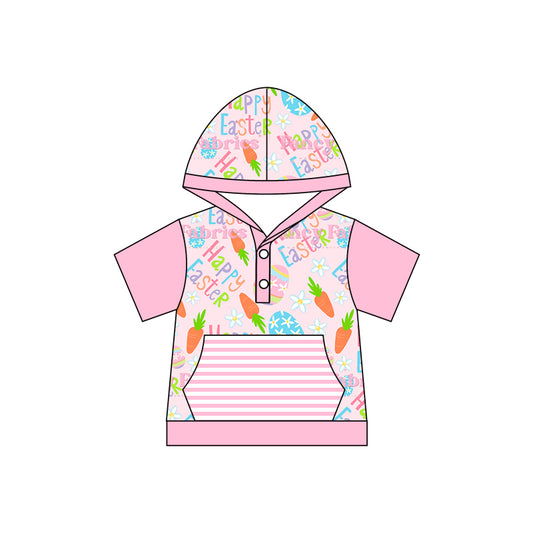 Baby Girls Easter Pink Hooded Carrot Shirts Preorder(moq 5)