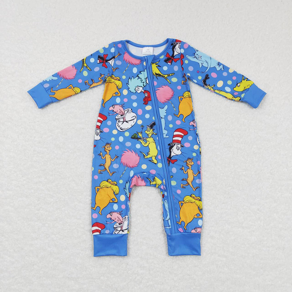 Baby Infant Kids Dr Cats Elephant Zip Rompers