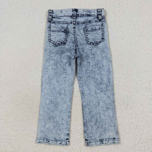 Baby Girls Kids Bleached Strait Denim Jeans Pants