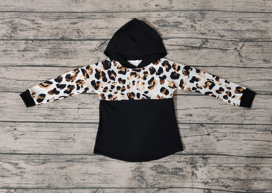 Baby Kids Leopard Hooded Long Sleeve Shirts Tops