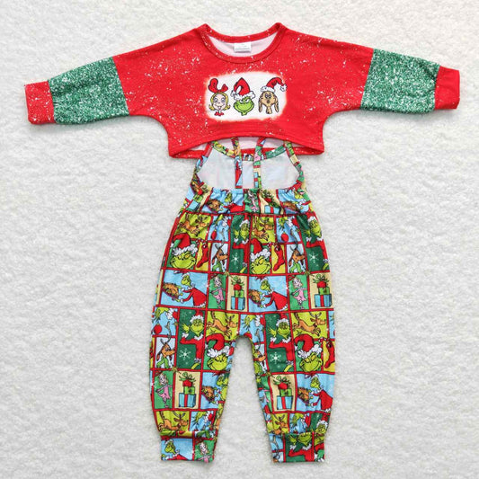 Baby Girls Christmas Frog Top Jumpsuits 2pcs Clothes Sets
