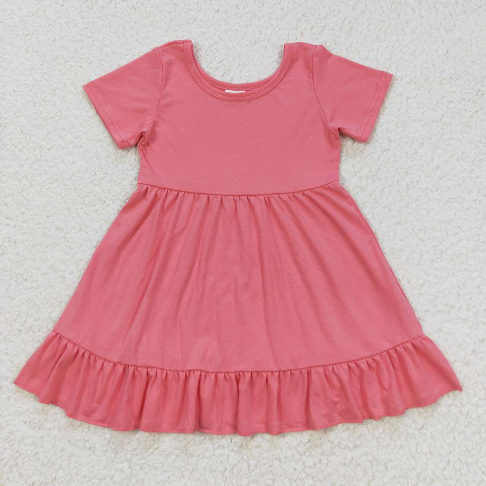 Baby Girls Watermelon Short Sleeve Ruffle Knee Length Dresses