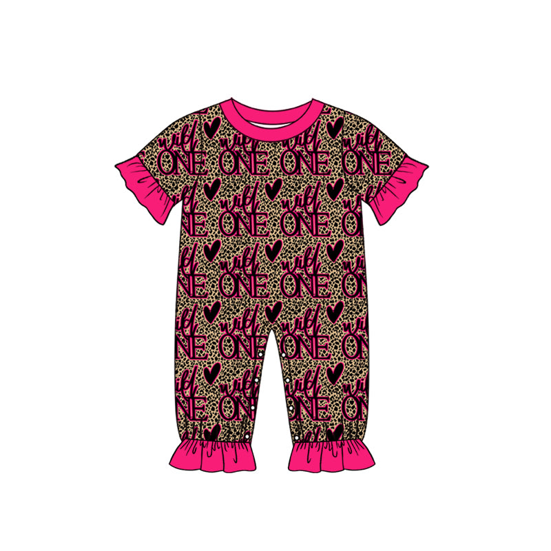 Baby Infant Girls Valentines Wild One Short Sleeve Rompers preorder(moq 5)