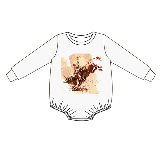 Baby Infant Boys Girls Western Rodeo Long Sleeve Rompers preorder(moq 5)