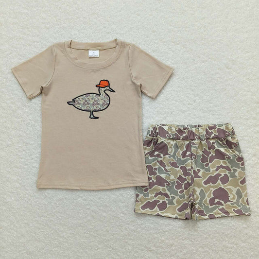 Baby Boys Khaki Camo Duck Shirt Top Shorts Clothes Sets