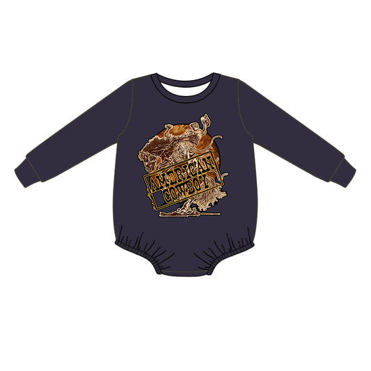 Baby Infant Boys Western American Cowboy Long Sleeve Rompers preorder(moq 5)