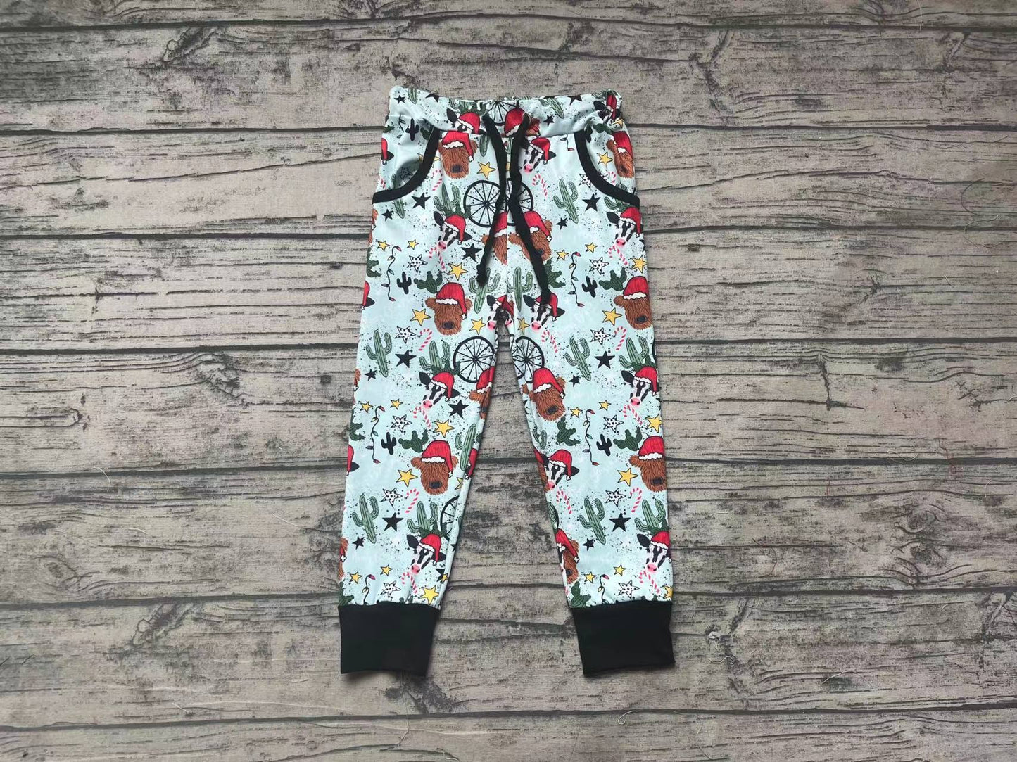 Baby Boys Christmas Cow Hats Cactus Pockets Pants