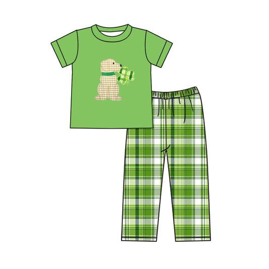 Baby Boys St Patrick Day Dog Tee Shirt Pants Clothing Sets Preorder(moq 5)