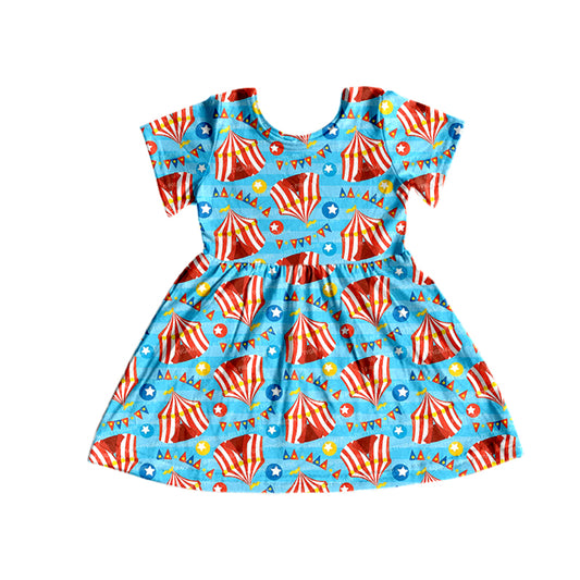 Baby Girls Circus Short Sleeve Knee Length Dresses Preorder(moq 5)