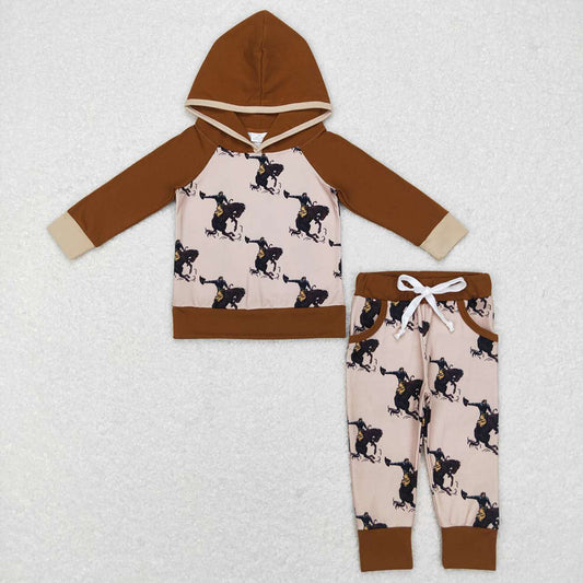 Baby Boys Hooded Western Rodeo Top Pants Outfits Clothing Sets