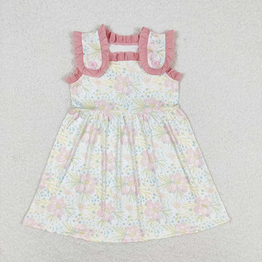 Baby Girls Butterfly Flowers Ruffles Knee Length Dresses