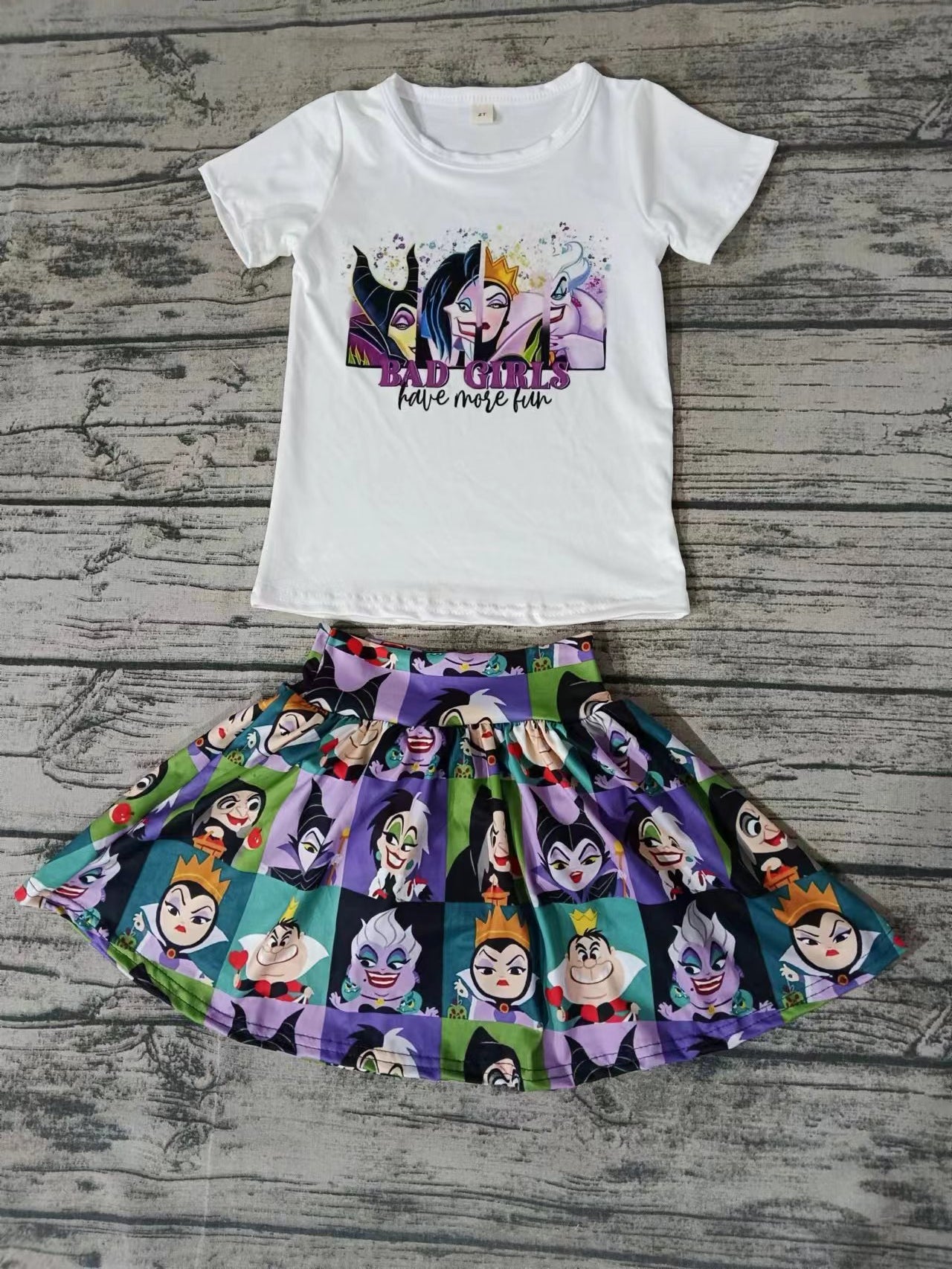 Baby Girls Witches Short Sleeve Tee Shirts Skirts Clothes Sets Preorder(moq 5)