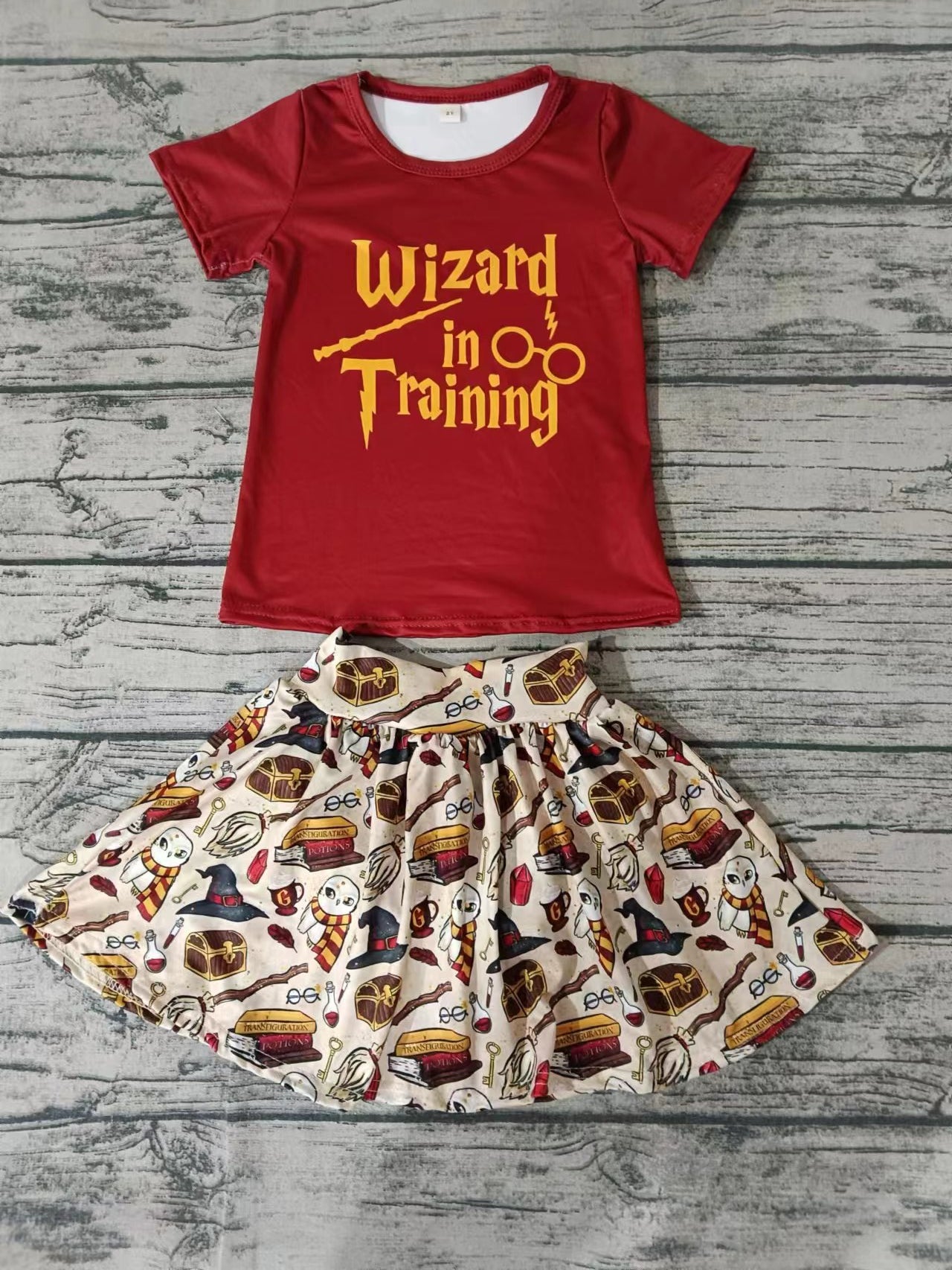 Baby Girls Magic Short Sleeve Tee Shirts Skirts Clothes Sets Preorder(moq 5)